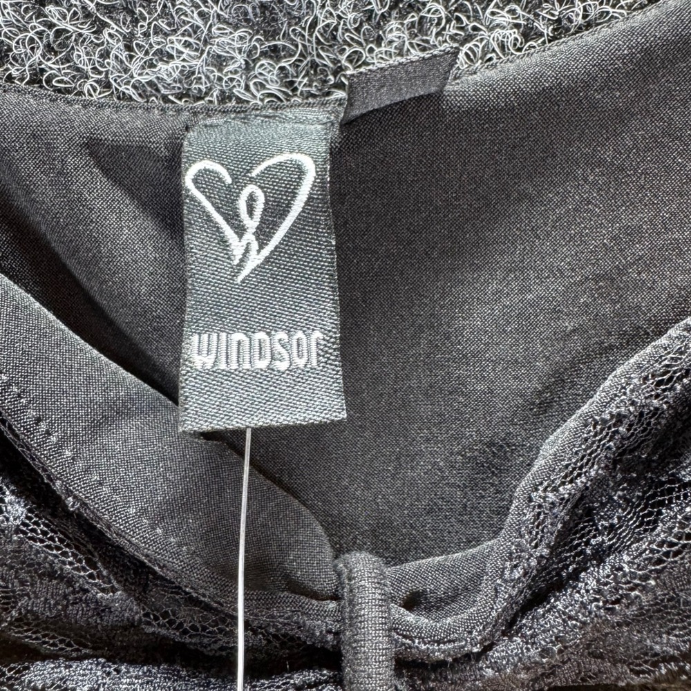 Windsor Leopard Print Cowl Neck Tank Top‎ Lace Trim Brown Black T7916-A  L - Picture 3 of 7